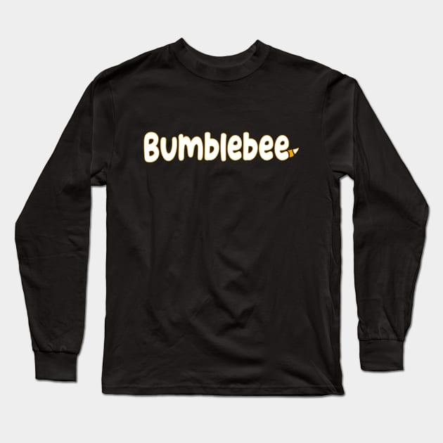 Bumblebee With Sting White Graphic Word Long Sleeve T-Shirt by K0tK0tu